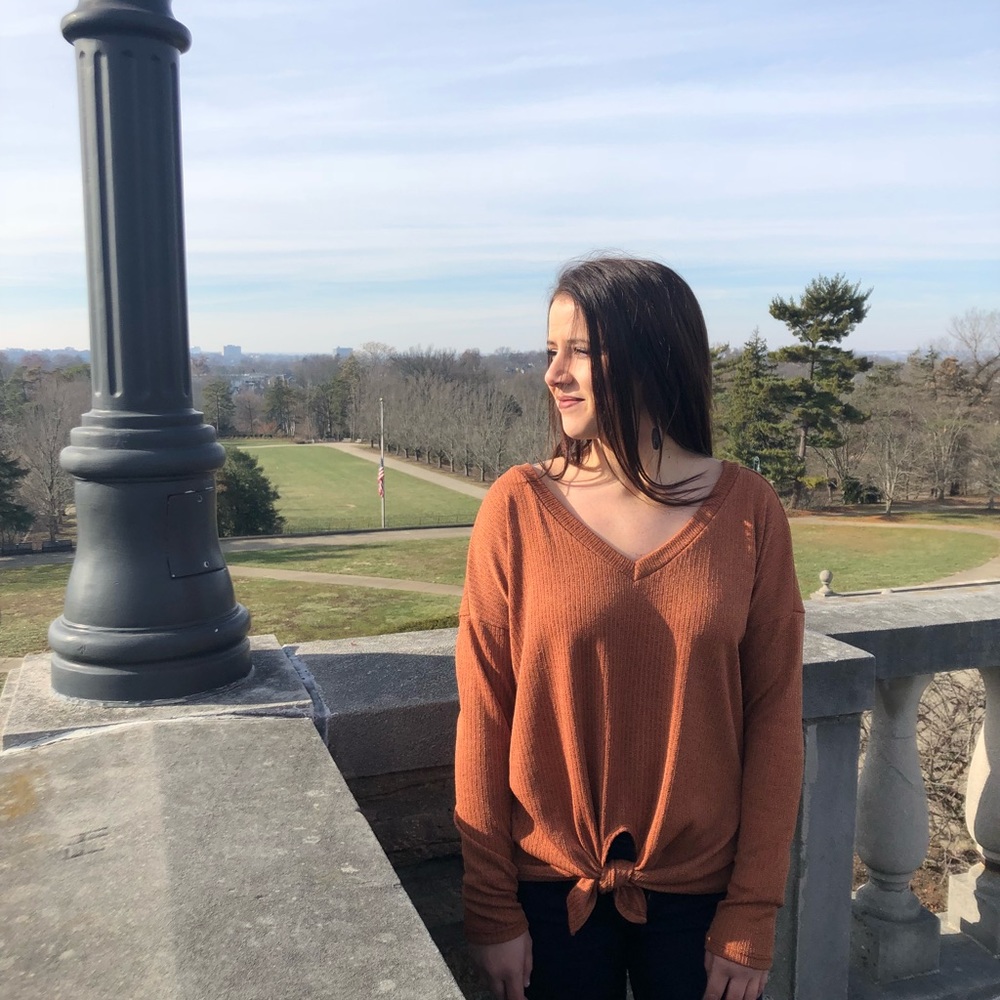 Burnt orange sweater